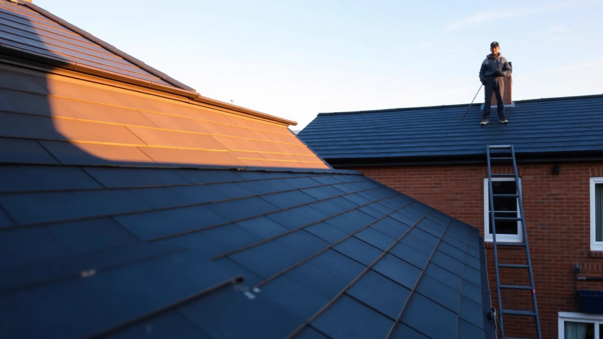 CJH Roofing — Portsmouth roofers working on a residential tiled roof