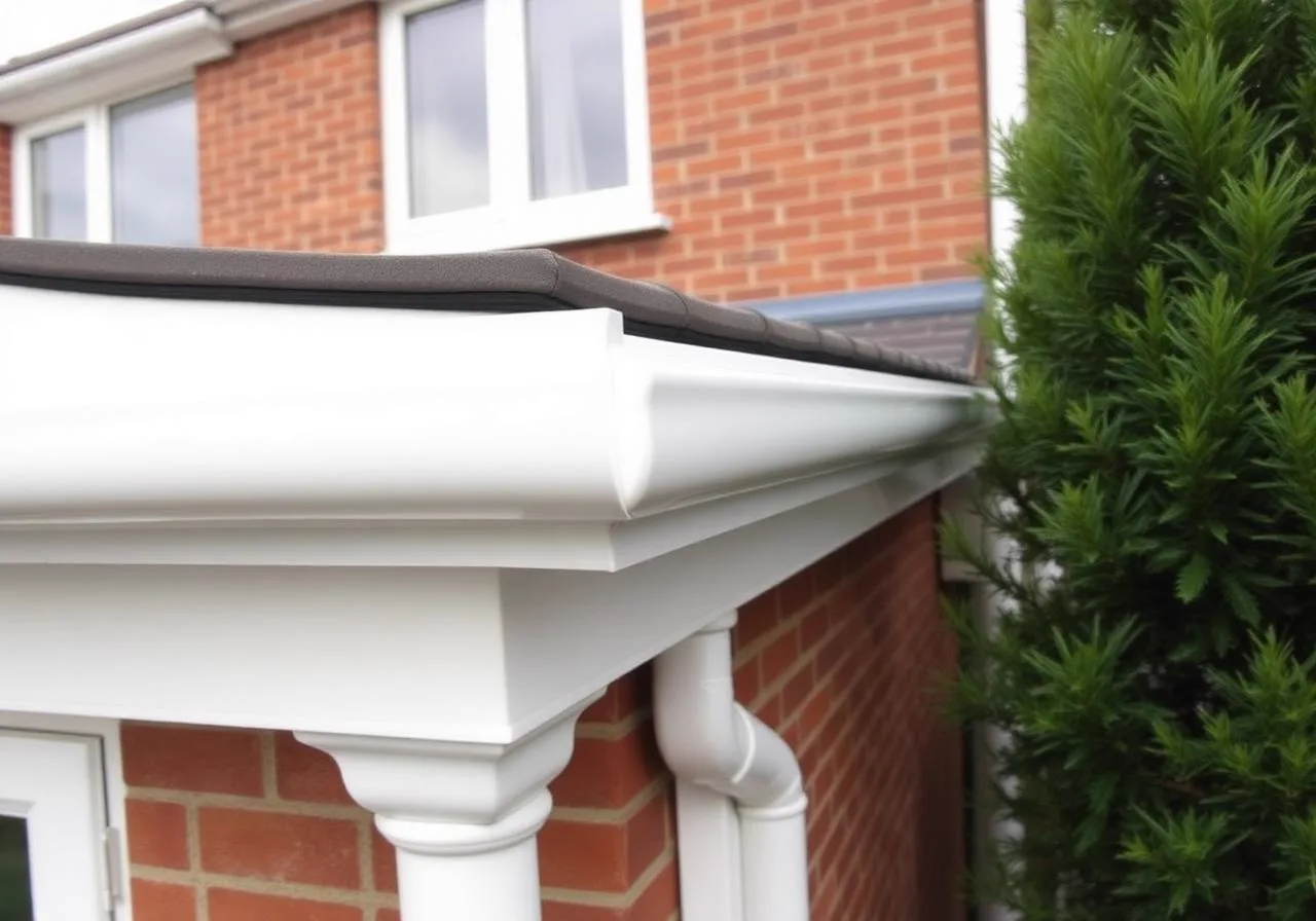 New UPVC guttering and fascias being fitted on a 1930s semi in Fareham